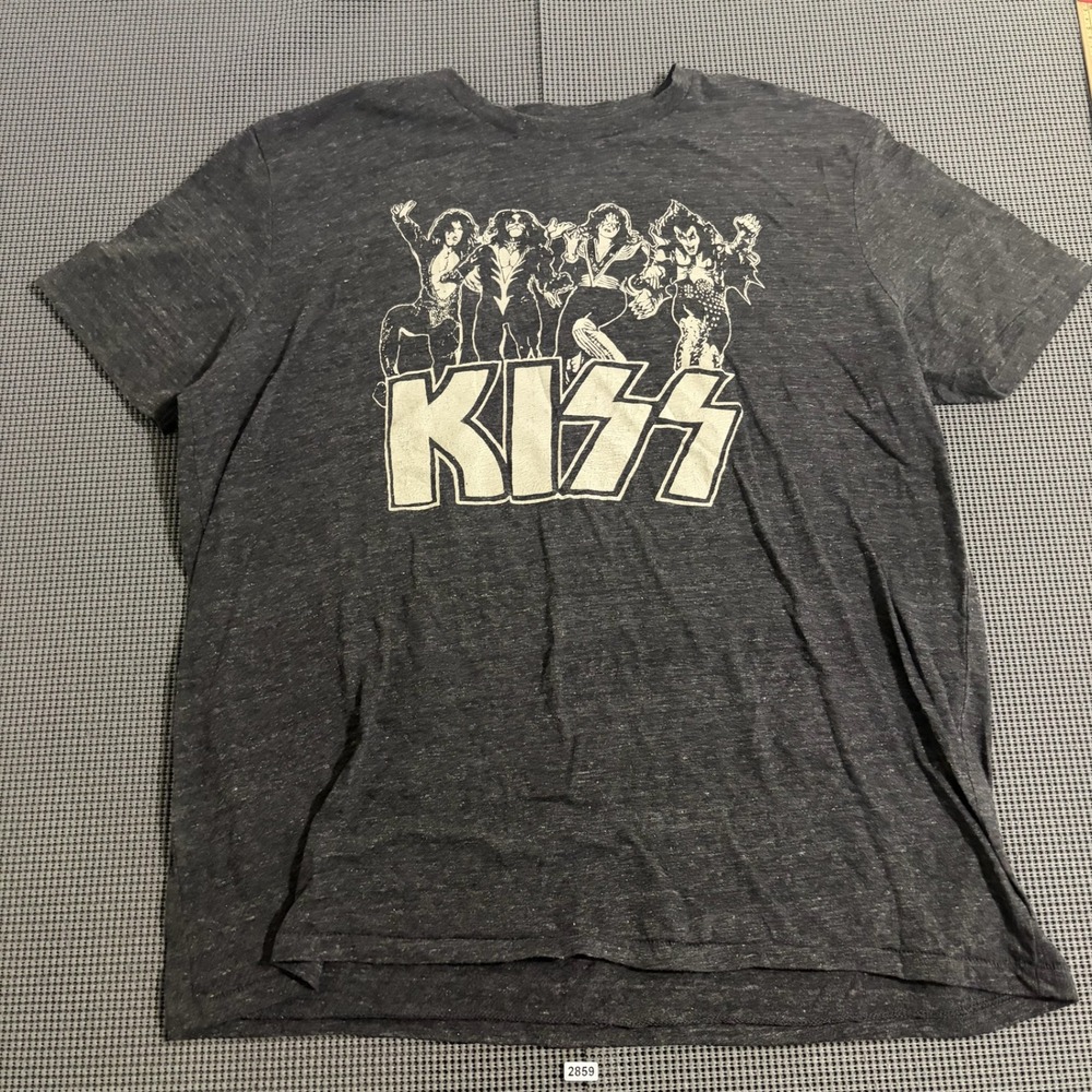 Lucky Brand KISS Band Graphic T-Shirt Charcoal Gray Heather XL